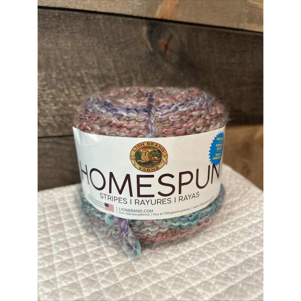 Lion Brand HOMESPUN STRIPES Yarn #701 Oyster 6 oz.‎